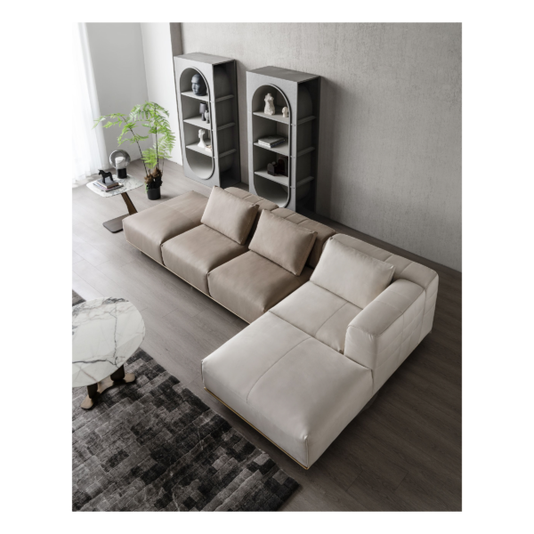 Biscotti White Sectional Sofa